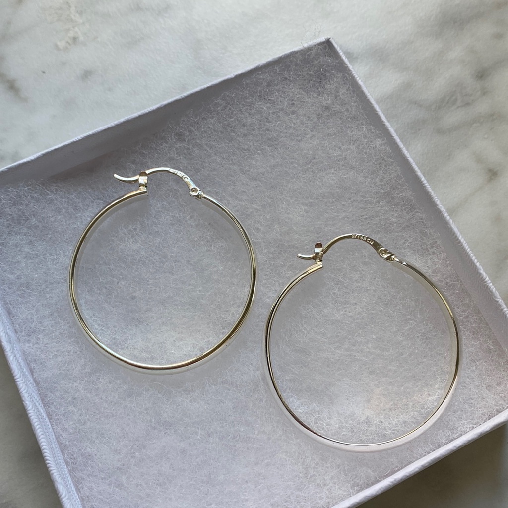 Silver Hoops- Stainless Steel